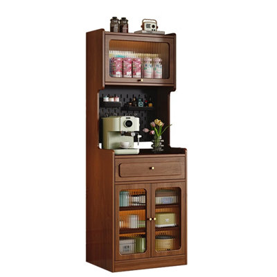 19.69" Vintage Tall Sideboard, Narrow Freestanding Cabinet with Pegboard for Small Spaces, Multi-functional Tableware Storage Cabinet for Kitchen
