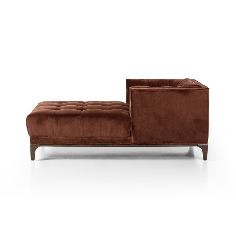 Chaise longue capitonnée Bari, Surrey Auburn Velvet