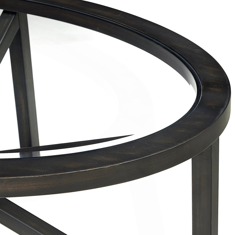 Table basse moderne ovale, plateau basse en verre trempé, table centrale