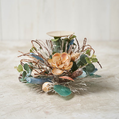 Coastal Shell 1 Spike Candle Holder
