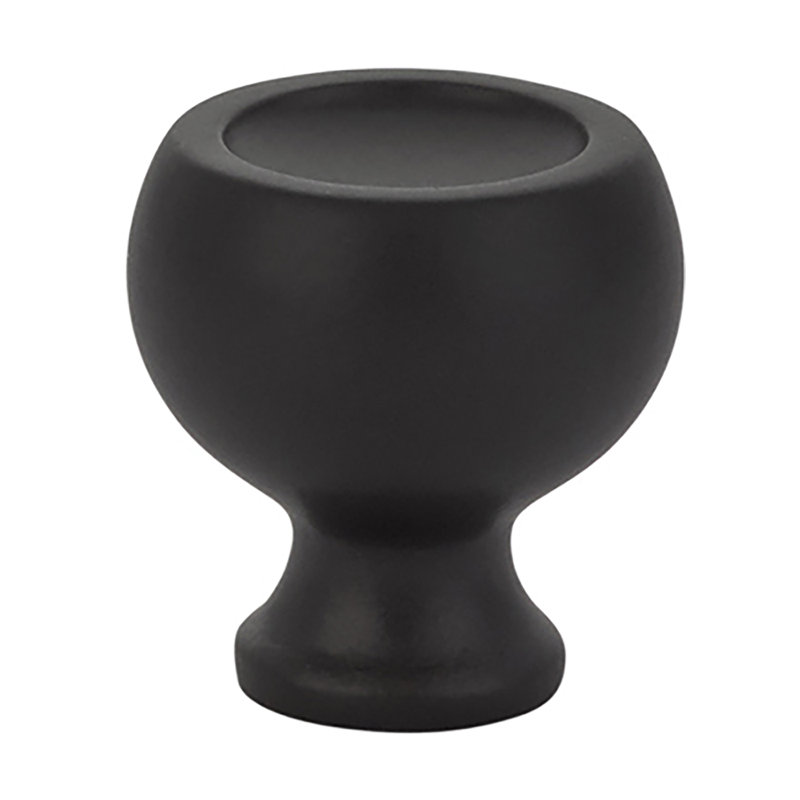 Atomic Oversized 1" Diameter Mushroom Knob, Flat Black, 1" H x 1.25" W x 1.25" D