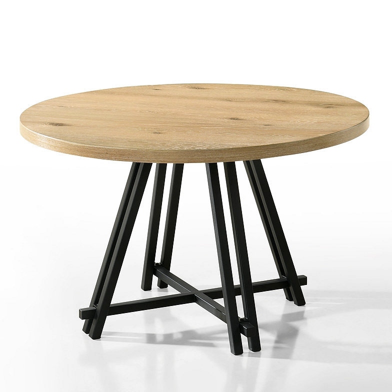 Table de salle à manger ronde avec base en métal