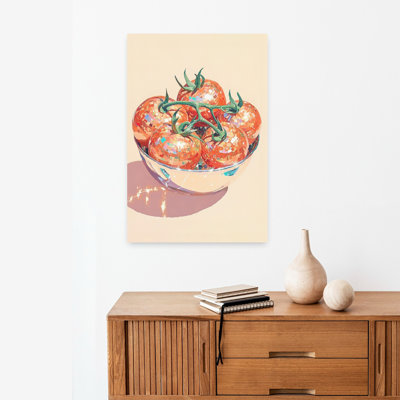 «Disco Tomato Still Life Elegant Modern Vibrant Fruit», art mural