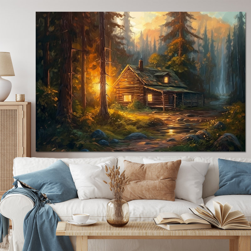 «Forest Escape Cabin I - Landscape Cottage», reproduction sur toile