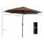 Nasiba 3 m Garden Parasol Umbrellas with Tilt & Crank Handle Coffee