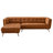 Addison Left Sectional Cognac Leather Sofa
