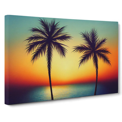 Palm Tree Sunset Vol.5 - Wrapped Canvas