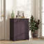 Coffee Finish Sideboard With Solid Wood Countertop