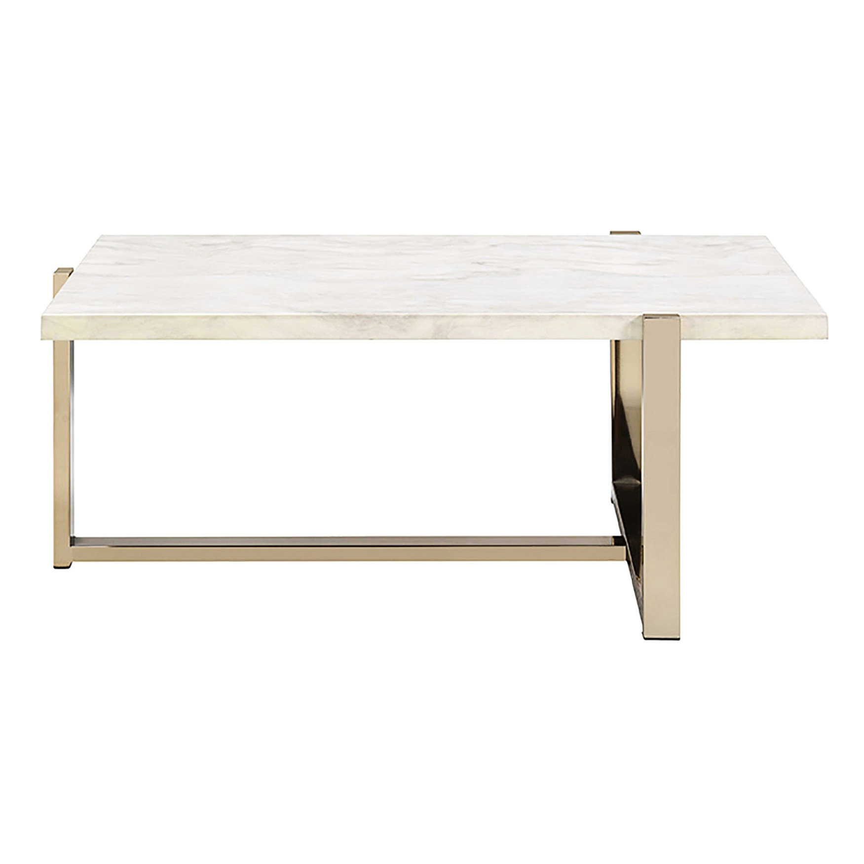 Ivy Bronx Luxury White And Champagne Faux Marble Study Table ...
