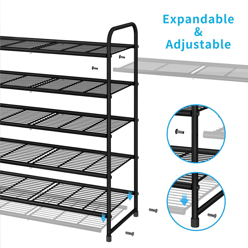 Simple Trending Stackable Shoe Rack, Black