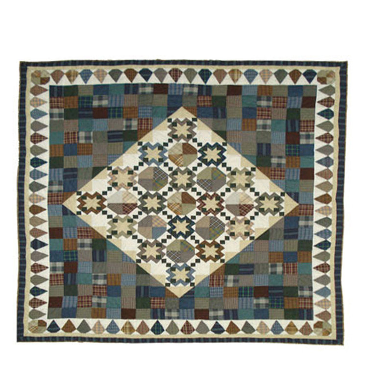 Pioneer Diamond Farmhouse / Country Cotton Patchwork Quilt