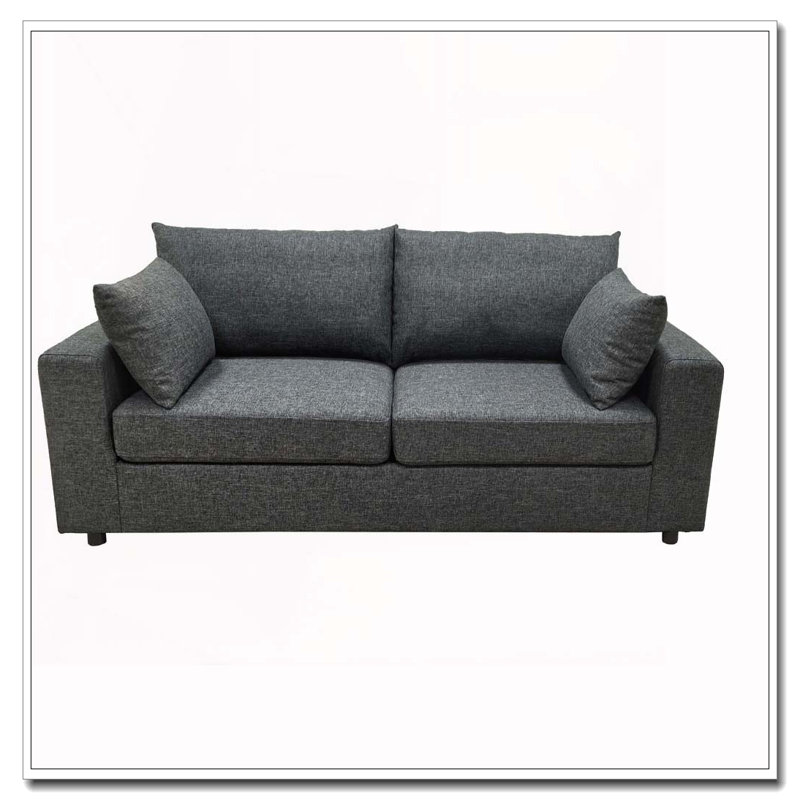 Canapé rembourré 78 po avec coussins profonds 78 po, Gris foncé