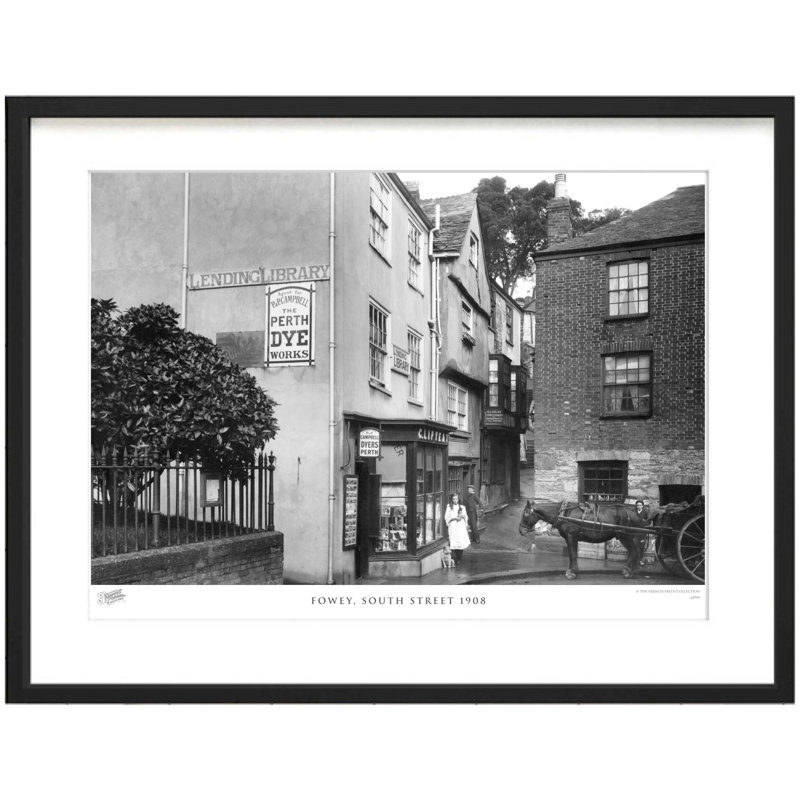 Fowey, South Street 1908 - Single Picture Frame Print, 40cm H x 50cm W x 2.3cm D