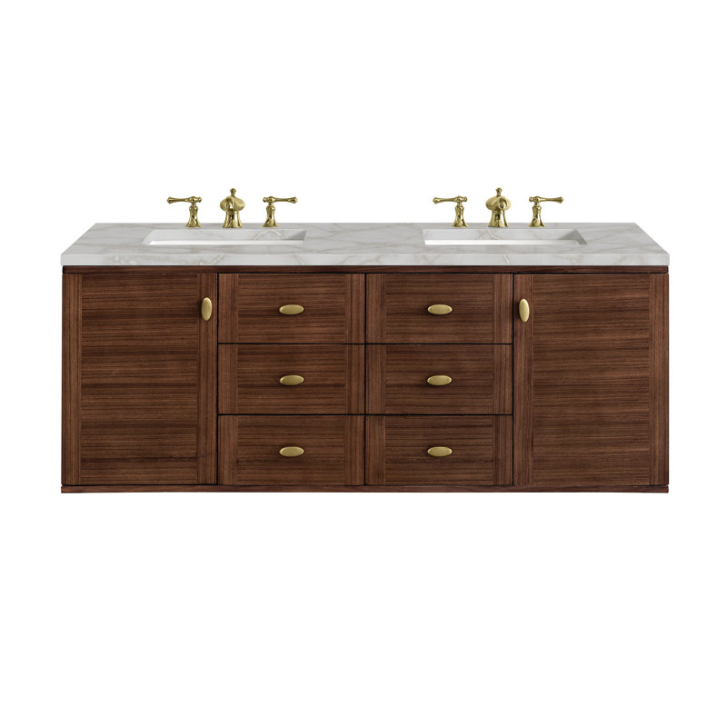 Amberly 60'' W Double Vanity, Victorian Silver
