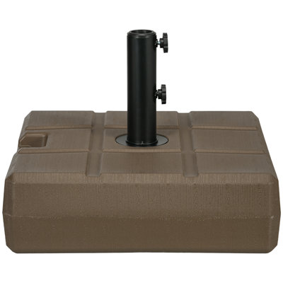 Umbrella Stand For 1.5", Or 1.9" Umbrella Poles, Fillable Umbrella Base, Brown