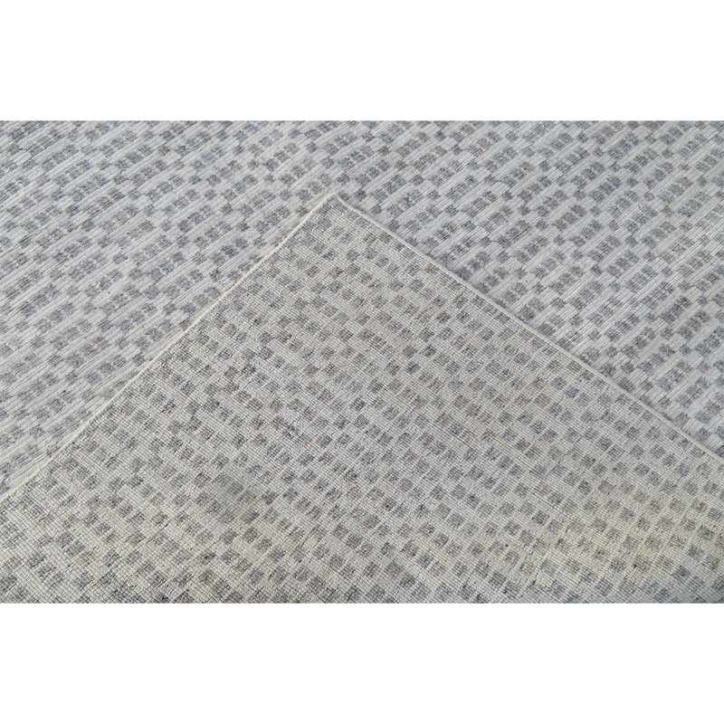 Geometric Area Rug in Gray/White, Rectangle 8' x 10'