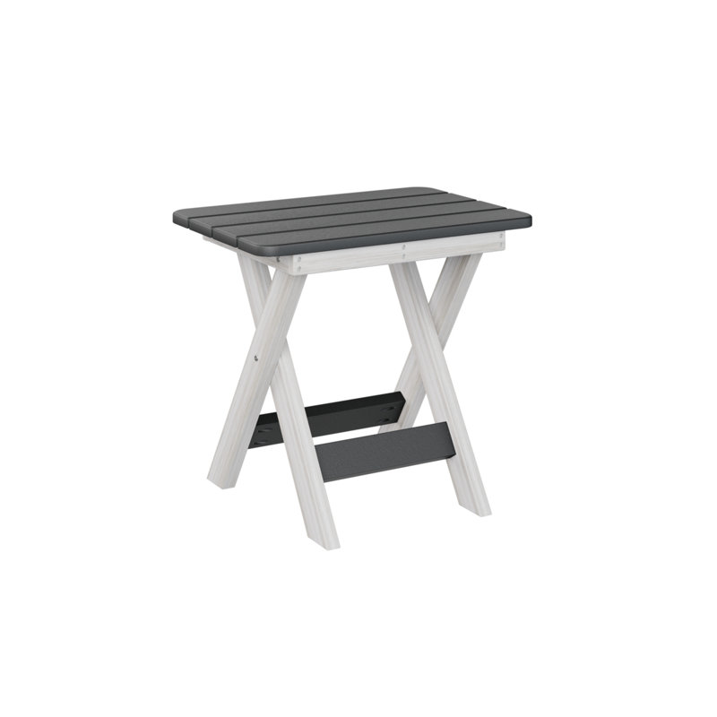 Berlin Gardens Folding End Table, Black, Seashell