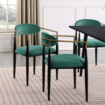Tissu rembourré de chaises de salle à manger 2 pièces, look moderne et moderne