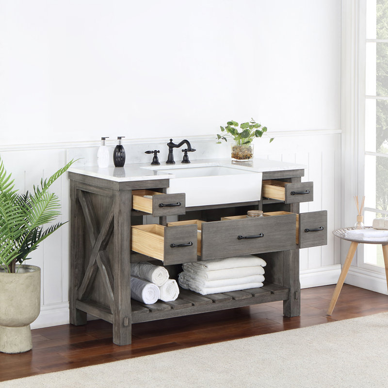 Ensemble de meuble-lavabo simple 48 po Villareal, Gris classique