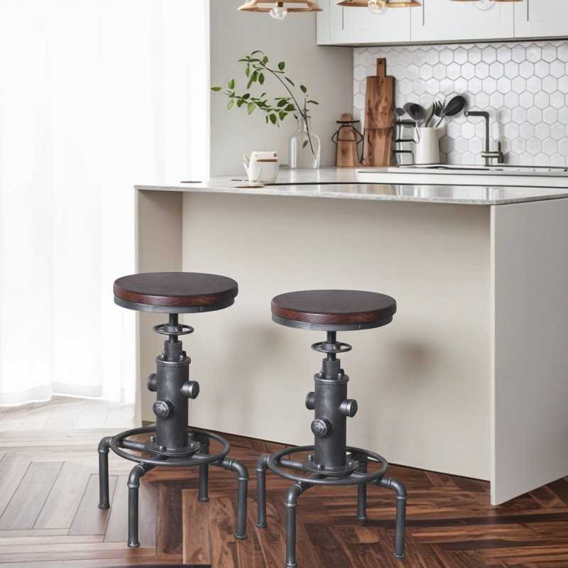 Tabouret de bar Dicot, Brun foncé / bronze industriel, 2