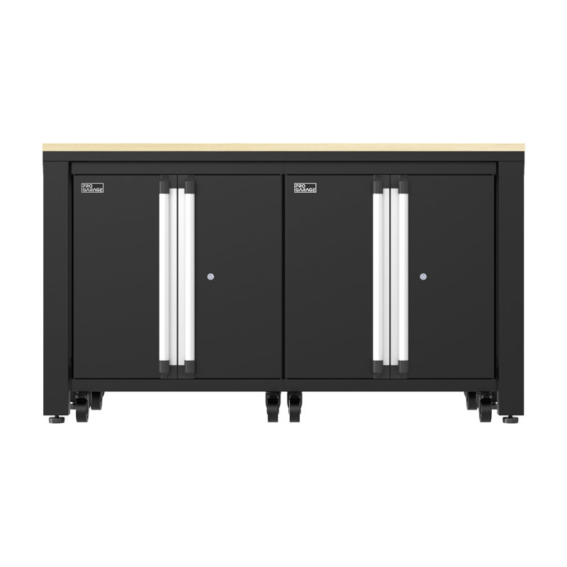 ProGarage 3 Piece Cabinet & Workbench Table Set