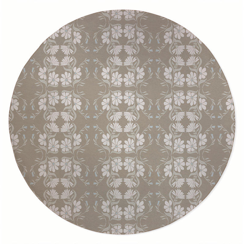 Groovy Flowers Area Rug, Round 5'