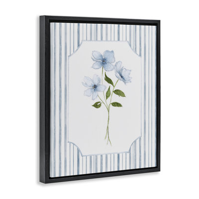 Cadre flottant Soft Blooms & Stripes, design par Tava Studios