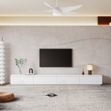 Comerico Modern Wood TV Stands, Minimalist Long Media Console with 4 Drawers
