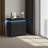 Nightstand With Charging Station And Led Lights,Night Stand With Sliding Top For Bedroom,Bedside Table With Drawers,Modern End Side Table,Black.28.8''W X 17''D X 30.5''H.-1683730405