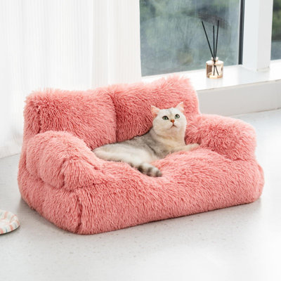 Dog Bed Leather RUYICZB Pet Couch Bed, Trendy Striped Faux - Main Image