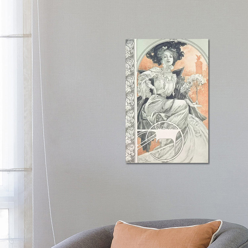 Plate 1 From 'Documents Decoratifs', 1902 by Alphonse Mucha - Wrapped Canvas Print
