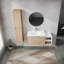 Meuble-lavabo mural 42 po avec lavabo et armoire latérale, portes à fermeture douce 42 po