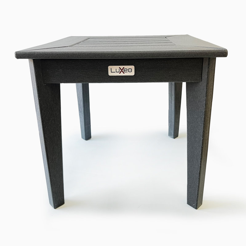 Aspen 18.2" HDPE Outdoor Side Table, Gray