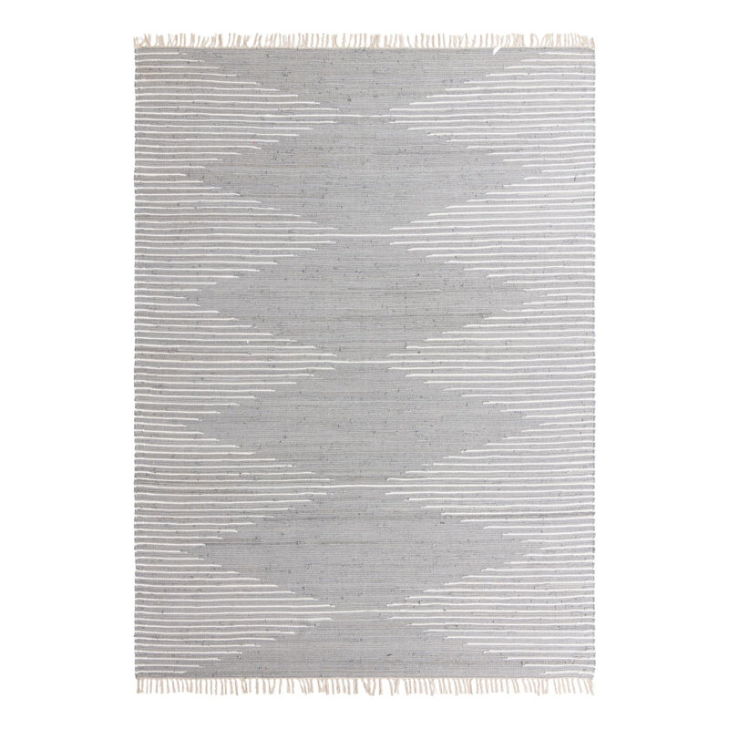 Cotton Geometric Indoor Rug, Rectangle 9' x 12'
