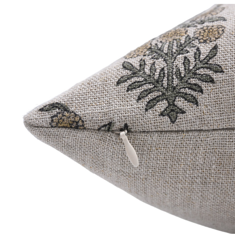 Housse de coussin en lin fabriquée à la main Fab divine Hajara Coussin à motif de blocs Fabividine pour intérieurs bohème, campagnard, rétro et moderne - 16 po x 16 po