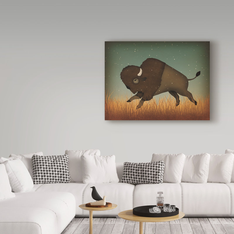 « buffalo bison ii », art sur toile, H 24 po x l 32 po x P 2 po