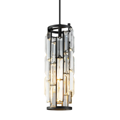 Taveyon Crystal Cylinder Pendant Lights Kitchen Island