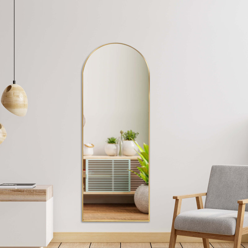 Metal Wall Mirror, 160cm H x 60cm W, Gold