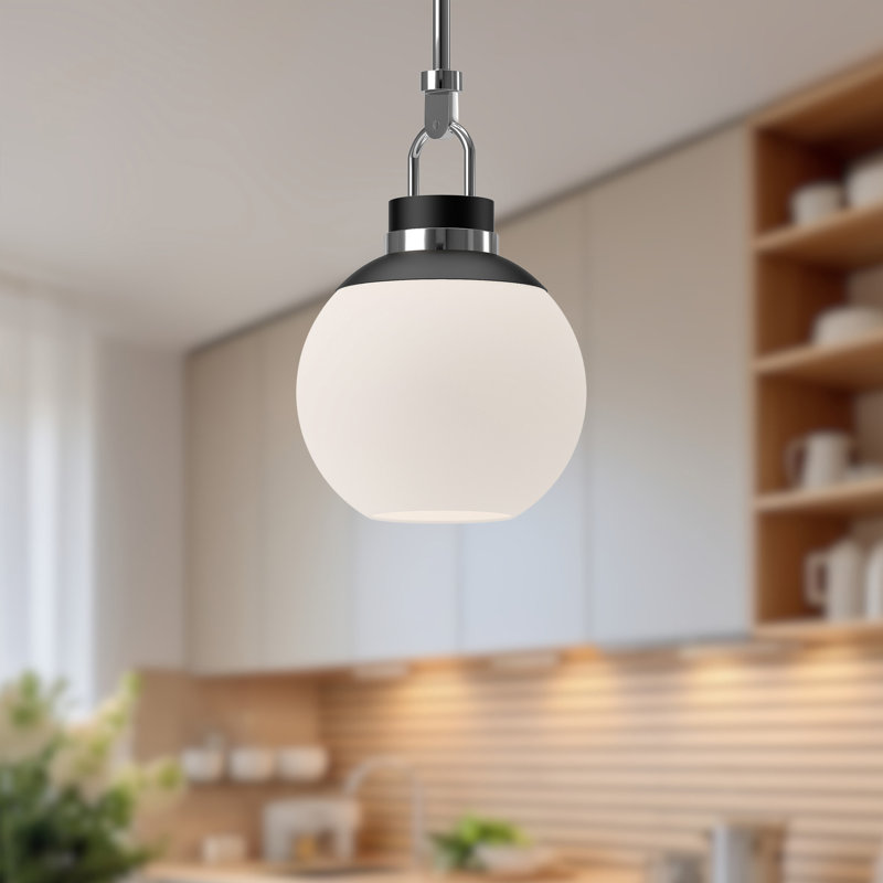 Copperfield 1 - Light Single Pendant, Chrome, Opal