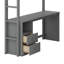 Lit mezzanine avec placards et bureau à 2 tiroirs avec armoire-414660438