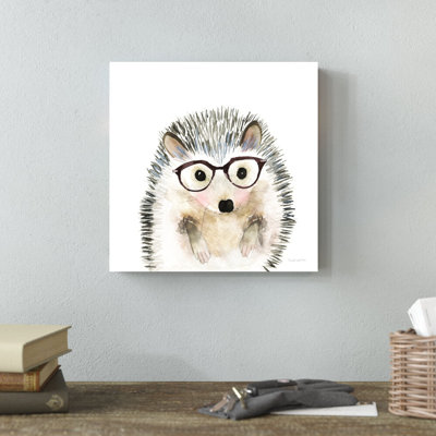 " Hedgehog In Glasses " Painting Print