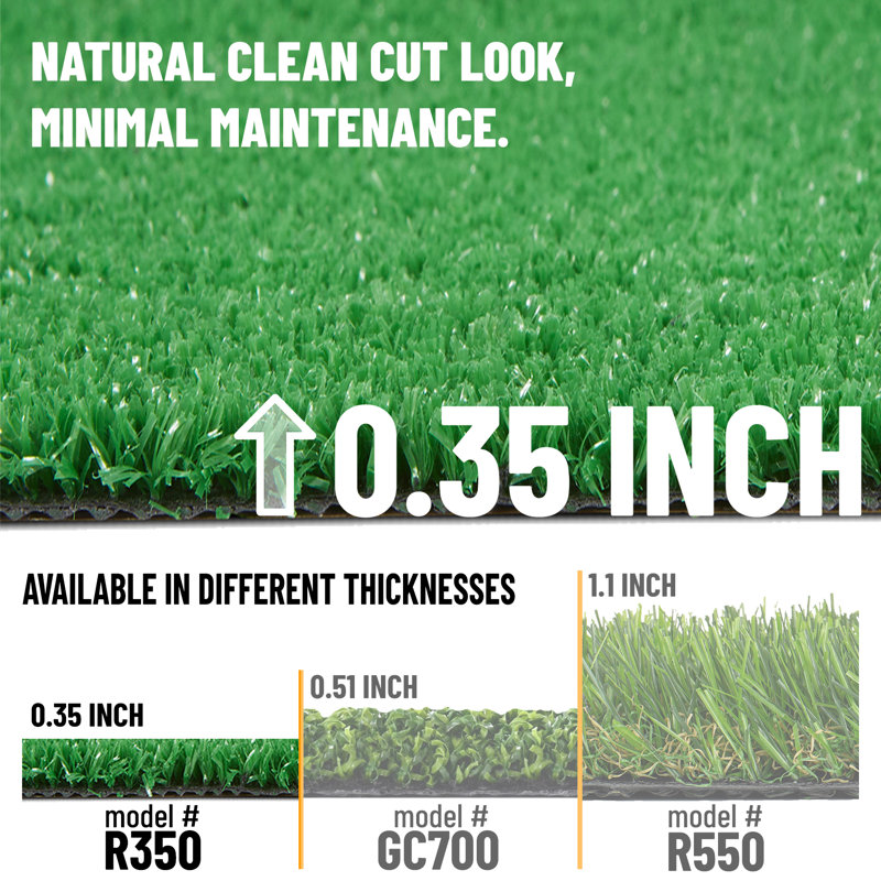Somersby Indoor/Outdoor Low Pile Artificial Grass Turf Rugs and Rolls Customized Size For Balcony, Patios, 2'7" x 40'