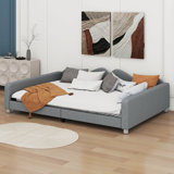 Dashona Full Size Upholstered Sherpa Fabric Sofabed With Cloud-Shaped Backrest