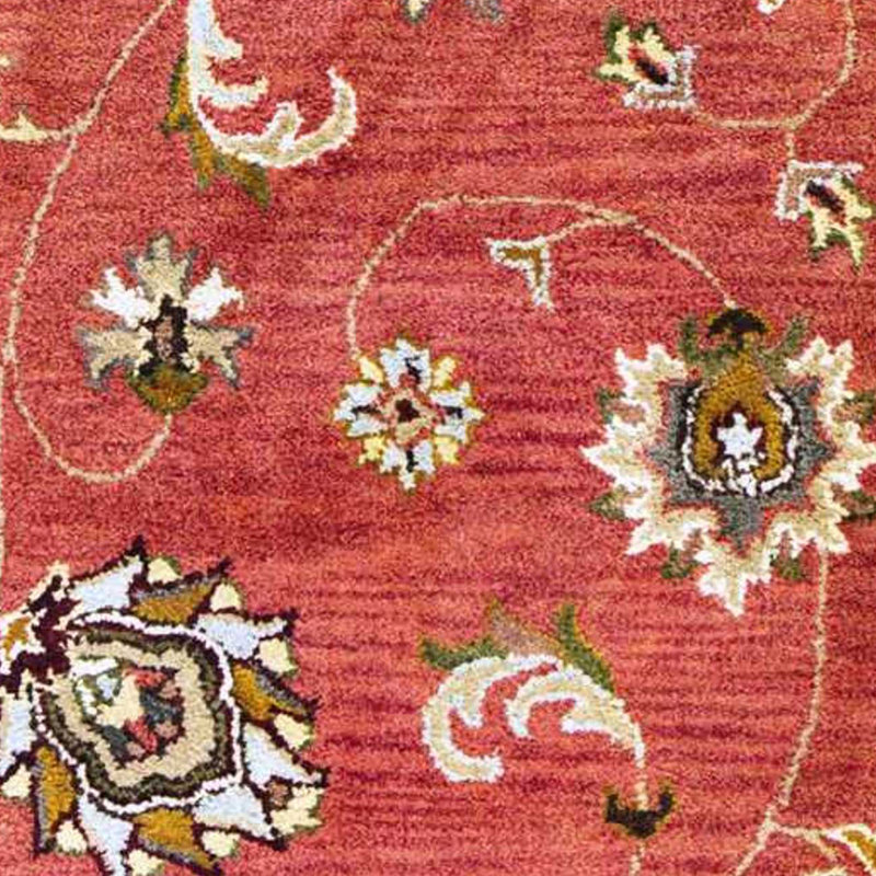 Tapis intérieur floral touffeté à la main Lowrie Sienna, Tapis de couloir 2 pi 3 po x 7 pi 6 po