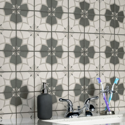 Carreau de céramique à motif pour mur et plancher 4 po x 4 po Twenties