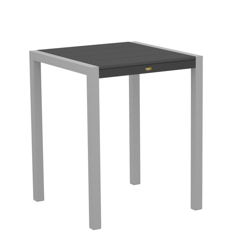 TREX Outdoors Surf City Counter Table, 30" x 30", Textured Silver/Stepping Stone