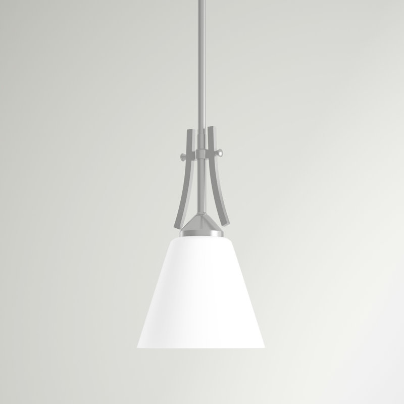 Luminaire suspendu conique à 1 lumière Camryn, Nickel brossé
