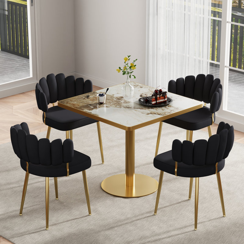 Ensemble de salle à manger 31,5 po, 1 Table+4 Chairs, Pandora, Black