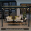 12 pi. L 10 pi. Pergola en aluminium avec auvent-86125051