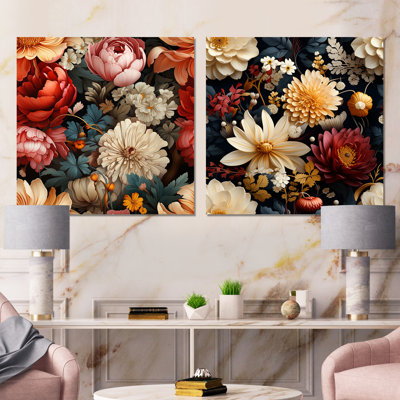Vertou - ensemble de 2 impressions sur toile florales